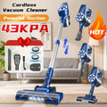 Cordless Vacuum Cleaner 2-in-1 Corded 70KPA Powerful Suction | 6-in-1 Handheld Vacuum with Detachable Battery 45-Min Runtime LED Brush Head 50.5oz Dust Cup | For Hardwood Floor Carpet Pet Hair Home Car