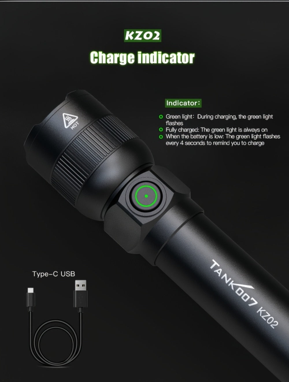 Mini LED Flashlight 18650 Rechargeable Battery | Adjustable Focus & Brightness Zoomable Compact Torch | Textured Grip for Camping Fishing Hiking Outdoor Adventures & Emergency