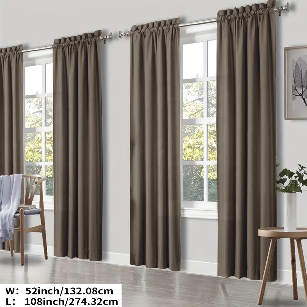 Blackout Curtains 4 Panels Thermal Insulated Room Darkening Drapes ¨C Rod Pocket, Energy Saving, Solid Color for Bedroom & Living Room, 7 Colors & Multiple Sizes
