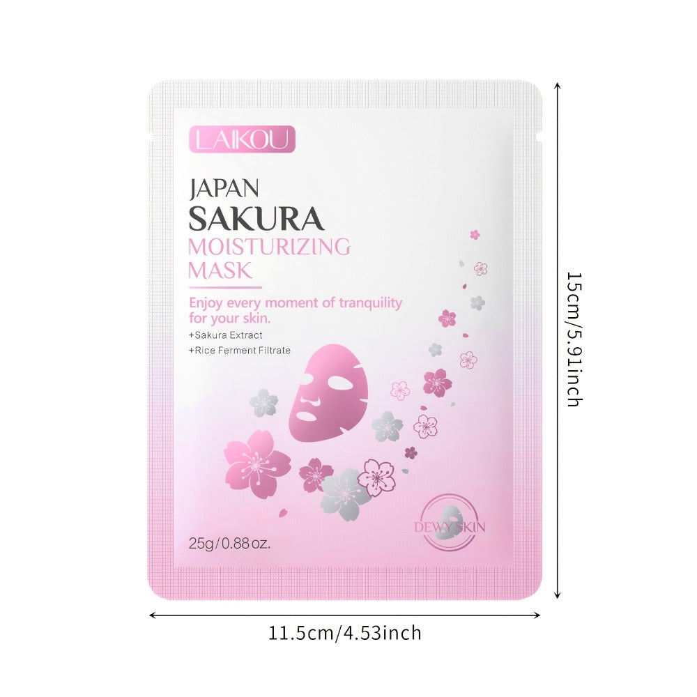 LAIKOU Japan Sakura Hydrating Sheet Mask 20pcs ¨C Deep Moisturizing Face Mask for Dry, Normal & Combination Skin, Travel Skincare Set, Gift for Women