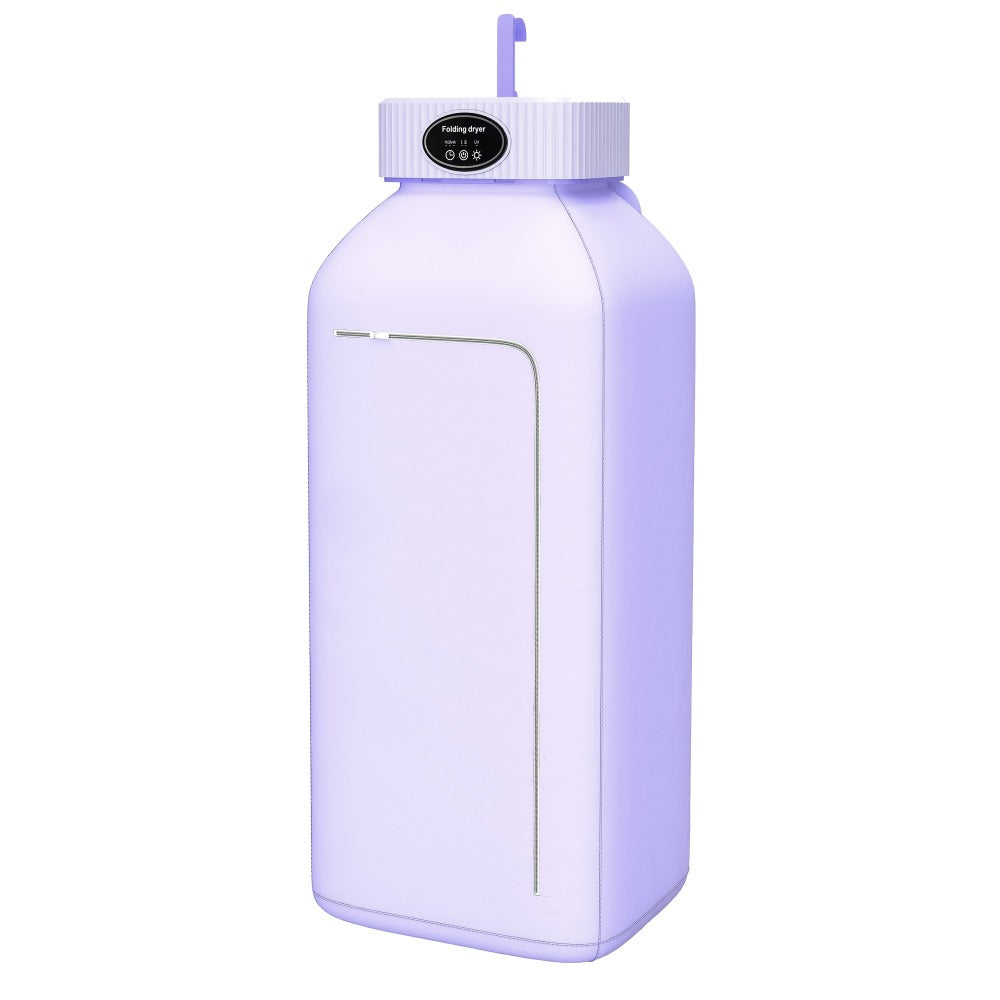 Portable Clothes Dryer with LED UV Light Foldable Compact Quiet Fast Drying Machine with Timer Easy Setup for Apartments Travel RV Small Spaces Pink Khaki Purple