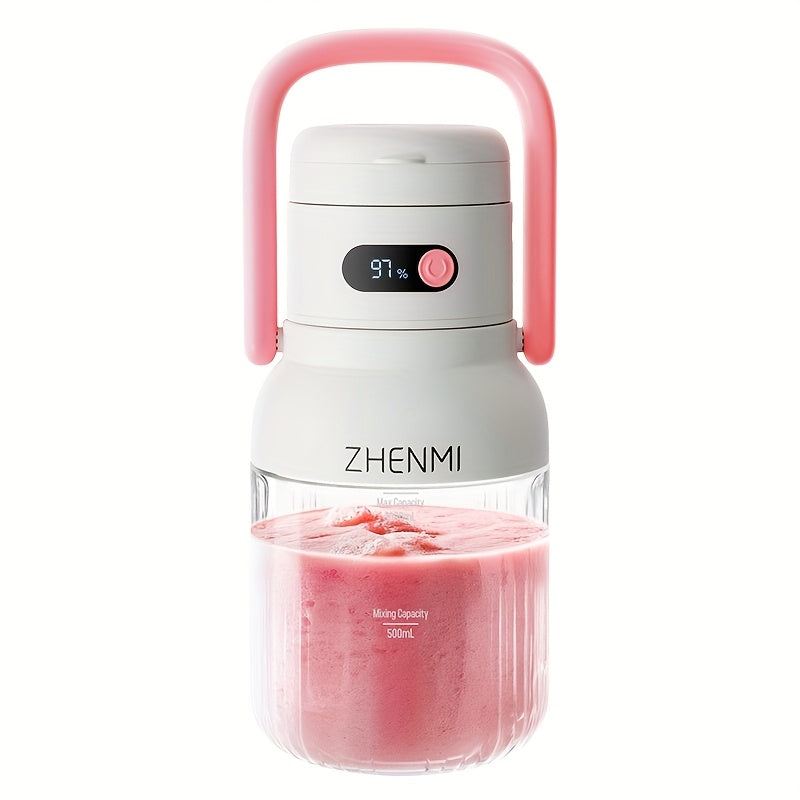 Cordless Portable Blender 33oz USB Rechargeable - Ice Crushing Blender for Smoothies & Shakes, Wireless Personal Blender for Travel Gym Office, BPA-Free, Green Purple Pink