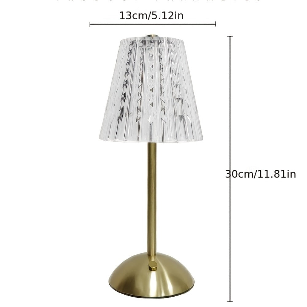 Crystal Atmosphere Lamp Portable ¨C 3-Color Adjustable Touch LED Table Light with Retro Golden Design for Home, Dining Table & Restaurant Ambiance (Starlight / Pumpkin / Trumpet)