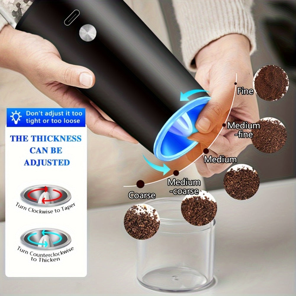 2pcs USB Rechargeable Electric Salt and Pepper Grinder Set with LED Light & Adjustable Coarseness, One-Hand Operation