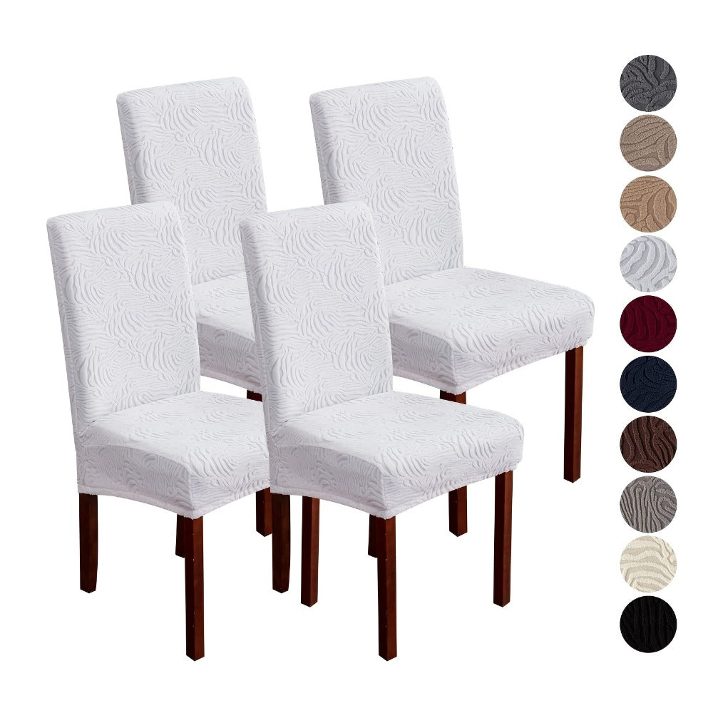 Dining Chair Covers Stretch Jacquard Slipcovers Removable Washable Chair Protector for Kitchen Hotel Restaurant Set of 4 or 6