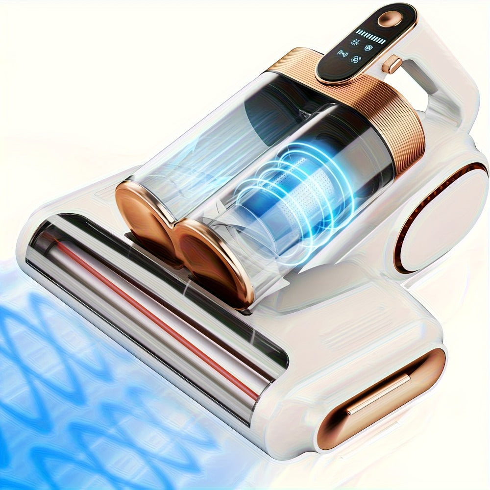 Mattress Vacuum Cleaner Handheld 16kPa Suction with UV Lamp & 80000RPM Soundwave Technology - Portable Dual Cup Bed Vacuum for Dust Mites, Allergens on Mattress, Fabric Sofa & Carpet, Purple & White