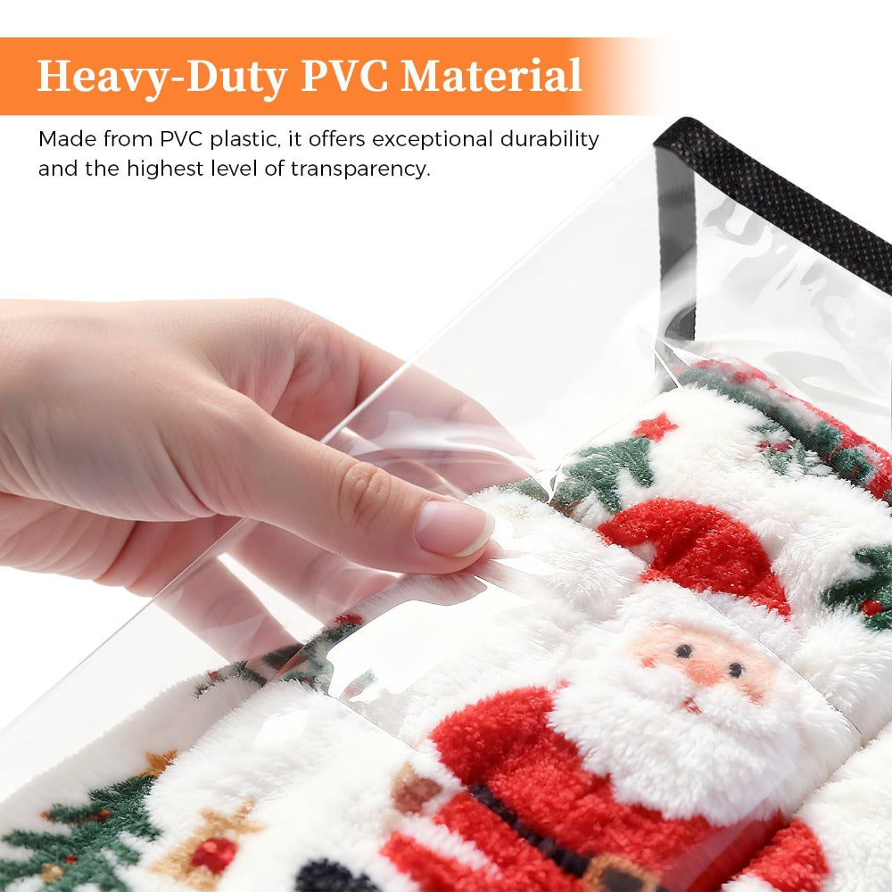 6 Pack Clear Storage Bags with Zippers ¨C Under Bed & Closet Organizer Containers for Comforter Blanket Bedding Duvet PVC 15.85gal
