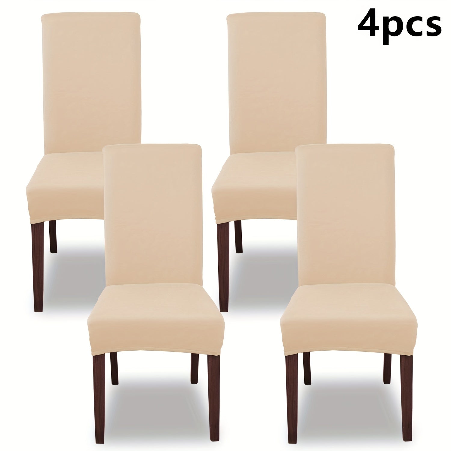 Silky Fiber Elastic Dining Chair Covers Set | Stretch Milk Fiber Slipcover, All-in-One Furniture Protector for Kitchen Wedding Office Hotel Living Room, 4pcs or 6pcs, 8 Colors