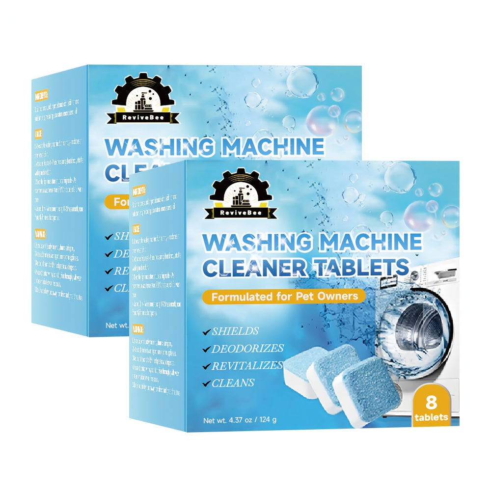 Washing Machine Cleaner Tablets Deep Cleaning Descaler for HE Front Loader Top Load Washer Septic Safe Deodorizer Removes Odor Residue Drum & Tub Seal Cleaner 16 24 32 40 Packs Bulk Value