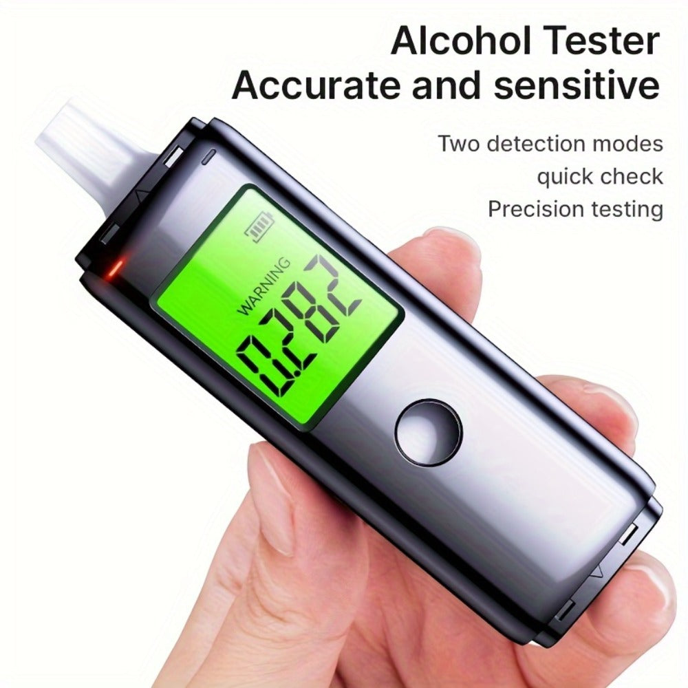 Breathalyzer Alcohol Tester 2-in-1 Rechargeable Dual Mode Blow Activated Digital BAC Tester for Personal Use Drunk Driving Prevention Portable Alcohol Meter