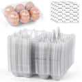 Plastic Egg Cartons, 60 Pack Clear 6-Cavity Reusable Egg Holders with 4 Label Stickers ¨C Bulk Egg Carton Set for Home, Ranch, Chicken Farm, Market Display, Kitchen Storage and Refrigerator