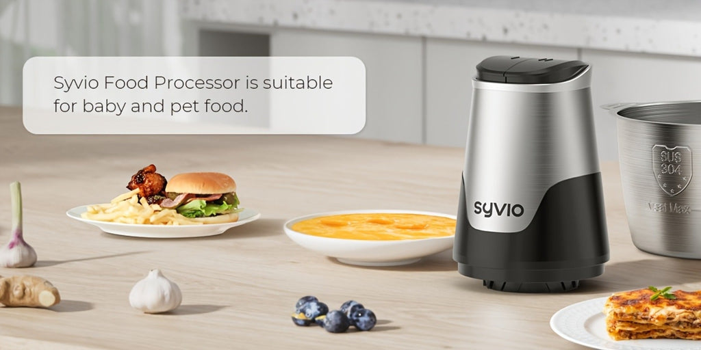 Mini Electric Food Processor 450W with 2 Bowls & 4 Bi-Level Blades, Meat Grinder & Vegetable Chopper for Baby Food, Onion, Meat & Herbs, 2-Speed 8-Cup Food Chopper, Black