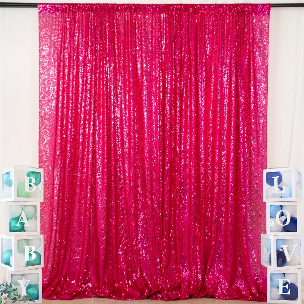 Sequin Backdrop Curtain for Party Wedding - 4x8ft Shimmering Glitter Curtain for Birthday Photo Booth Stage Decoration, Easy Hang, Multi-Color