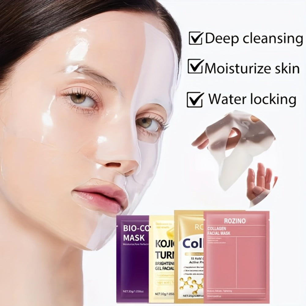 Bio-Collagen Powerful Moisturizing Face Mask Set 20pcs | Deep Hydration Anti-Aging Skincare for Dry Dull Sagging Skin | Facial Masks for Men and Women