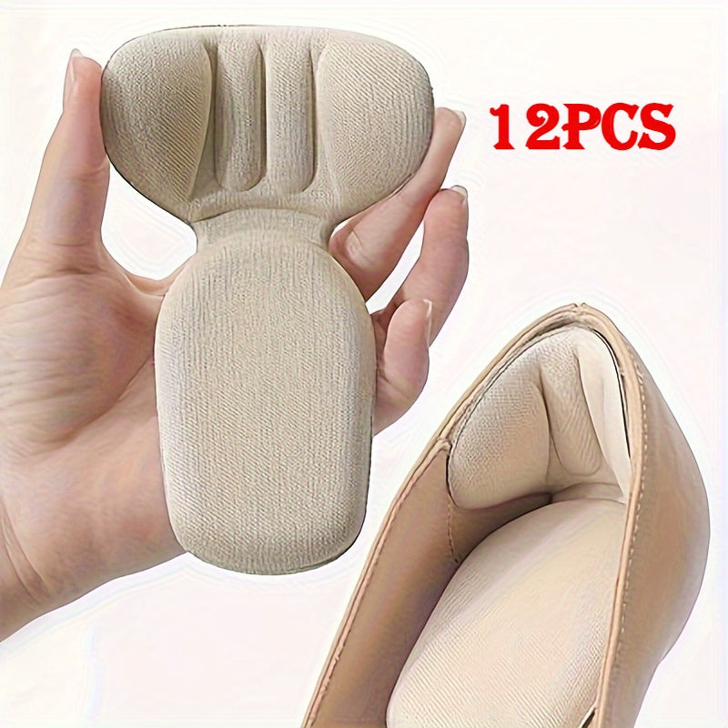 Heel Pads Non-Slip 12pcs (6 Pairs) ¨C Thickened Durable Heel Grips for Loose Shoes, Blister Prevention, Shoe Filler for Men & Women