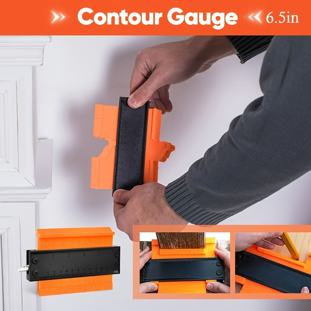 Contour Gauge Profile Shape Replicator Tool 2-Pack Adjustable Precision Irregular Shape Measuring Ruler for Woodworking Tile Carpet Laminate Corners DIY Projects