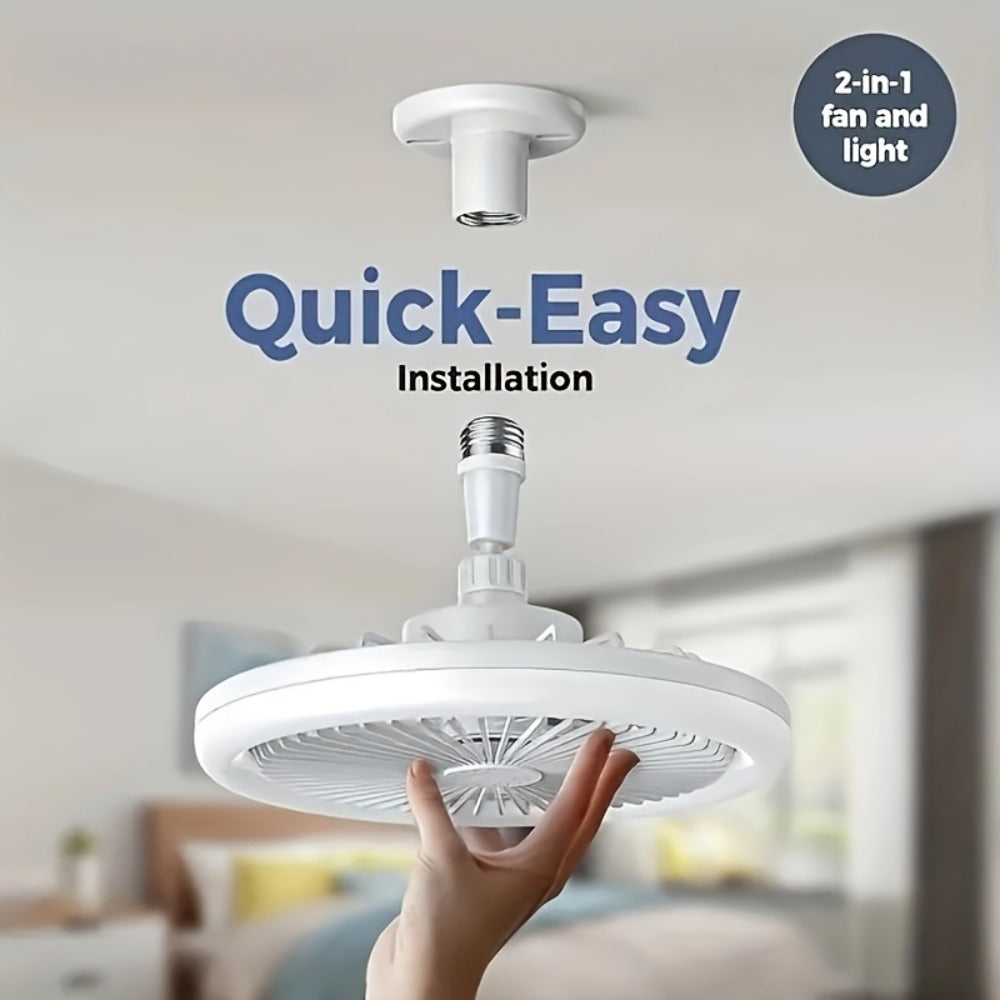 Ceiling Fan Light with Remote Control, Dimmable LED 3000-6500K, 3-Speed Fan, E26 Base, 360¡ã Adjustable Universal Joint, Timed Night Light, Room Decor White & Gray