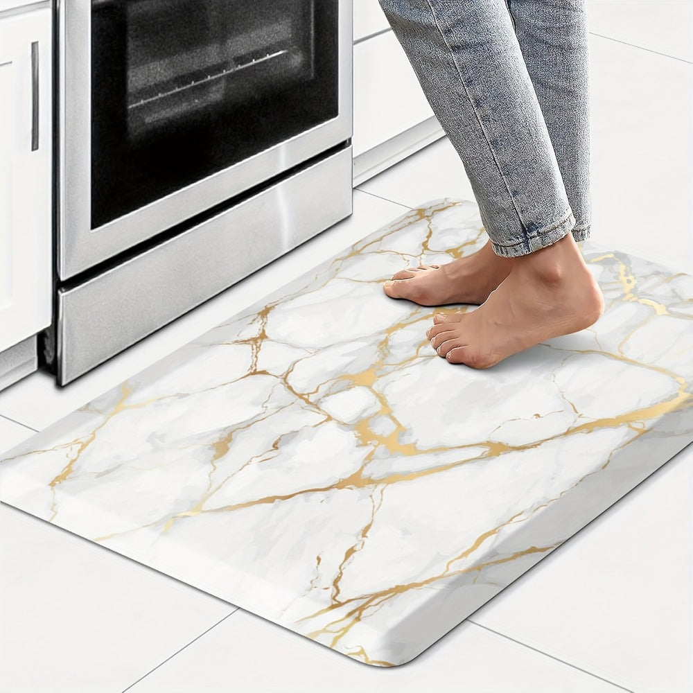 Anti Fatigue Kitchen Mat Non-Slip Cushioned Floor Rug for Standing Desk Sink Office - Marble Pattern