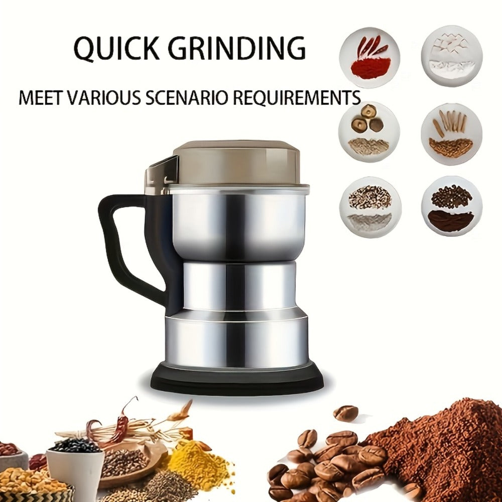 Electric Coffee Grinder 400ml 14oz 4-Blade Stainless Steel 10 Second Quick Grinding for Coffee Beans Spices Nuts Grains Dry Wet Dual Purpose Food Processor 25000 RPM