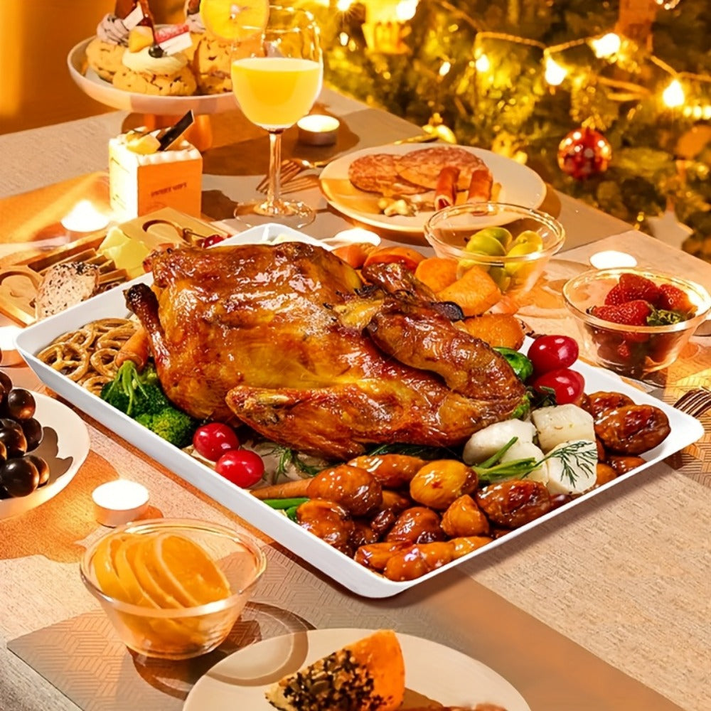 Serving Tray Set of 4 ¨C Reusable Plastic Platters for Fruit, Cookies, Dessert & Snacks | Kitchen Party Organizer