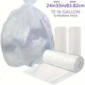 13 Gallon White Roll Garbage Bags Leak Proof Large Capacity Kitchen Trash Bags for Kitchen Living Room Bathroom Waste Bin 26 Count 62 Count 104 Count