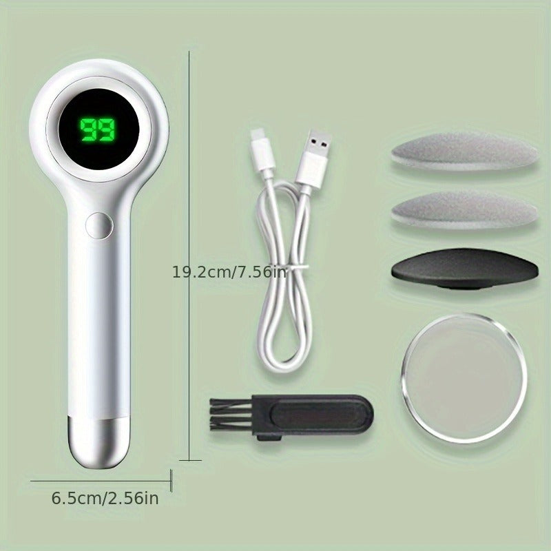 Electric Callus Remover for Feet - Rechargeable Foot File with 3 Interchangeable Heads, 2 Speed Settings & Built-in Vacuum, Professional Pedicure Tool for Smooth Soft Skin