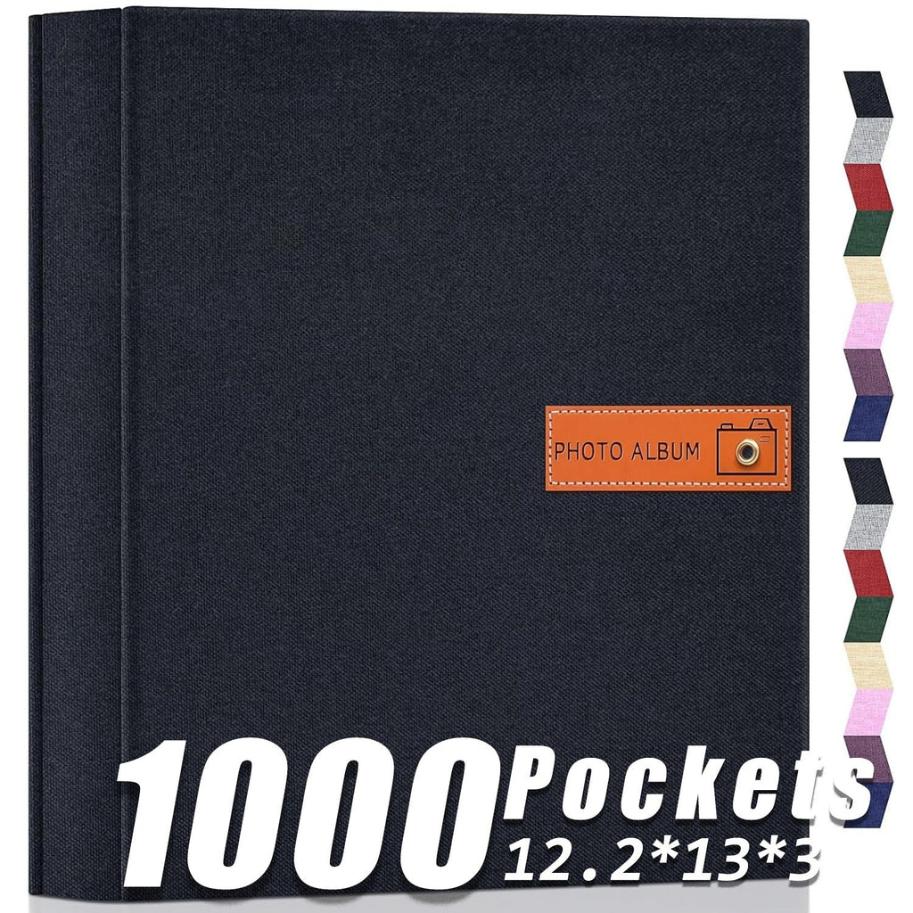 Photo Album 4x6 200 & 1000 Pockets with Label ¨C Linen Hardcover Memory Book for Wedding, Baby, Travel, Anniversary, Birthday & Graduation Gifts