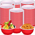 Plastic Bowls 120 Pack 13oz Disposable Serving Bowls with Football Print for Party Wedding Picnic BBQ Ice Cream Salad Snack Soup Red Yellow Green