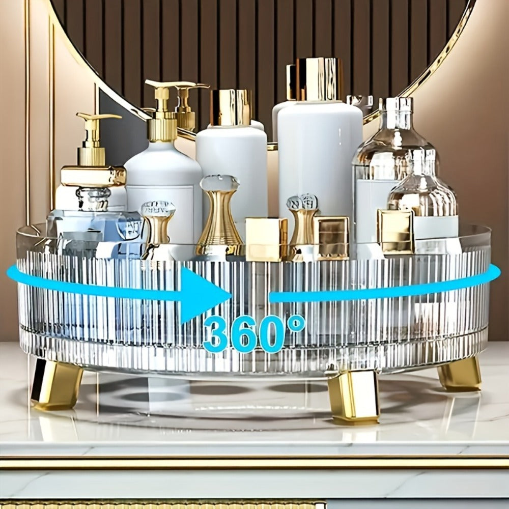 360¡ã Rotating Makeup Organizer Large Capacity Spinning Cosmetic Storage Tower for Vanity Bathroom Kitchen Countertop Perfume Lipstick Skincare Holder