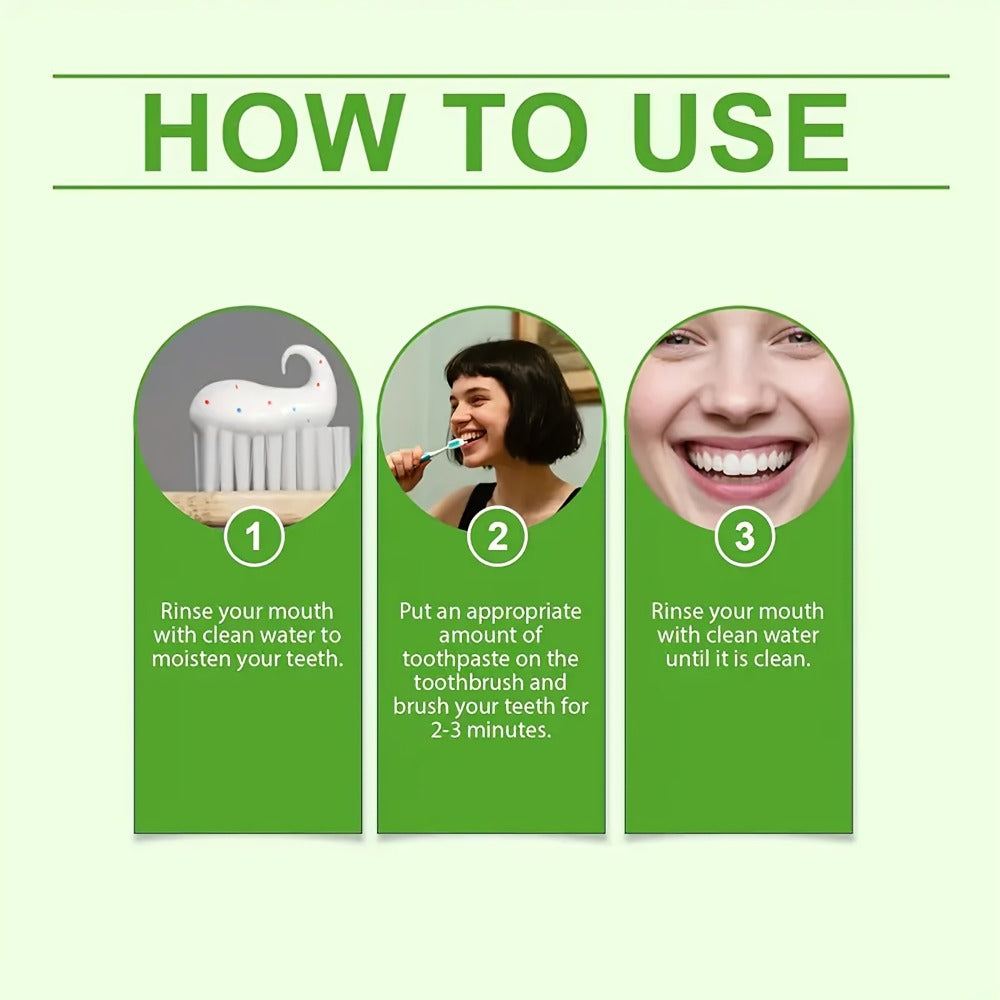 Natural Toothpaste 3-Pack ¨C Herbal Mint Formula for Sensitive Gums & Teeth, Long-Lasting Freshness, Gentle Deep Cleaning Dental Care for Men & Women, Sleek Tube Design with Natural Ingredients