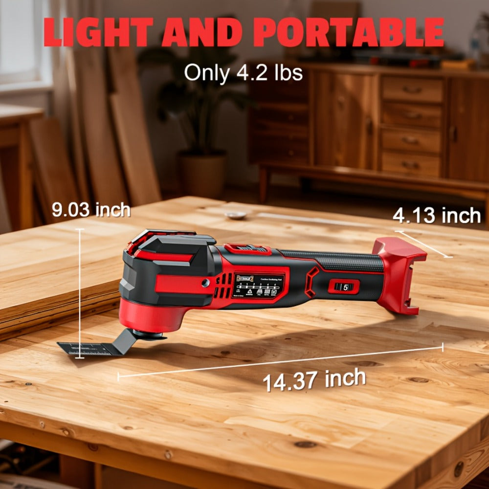 Oscillating Multi Tool Brushless Cordless Compatible with DeWalt 20V / 18V Battery ¨C 21000 OPM Variable Speed, 4.5¡ã Oscillating Angle, Anti-Vibration, Wood Cutting Blades & Sanding Pads (Battery Not Included)