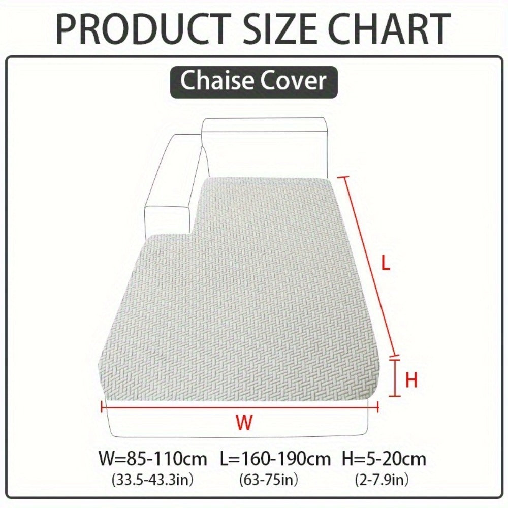 Jacquard Stretch Sofa Cover Non-Slip | Elastic Wear-Resistant Couch Slipcover, Polyester Jacquard Fabric, 1 to 4 Seat Sectional L-Shape, Armrest Backrest, Machine Washable