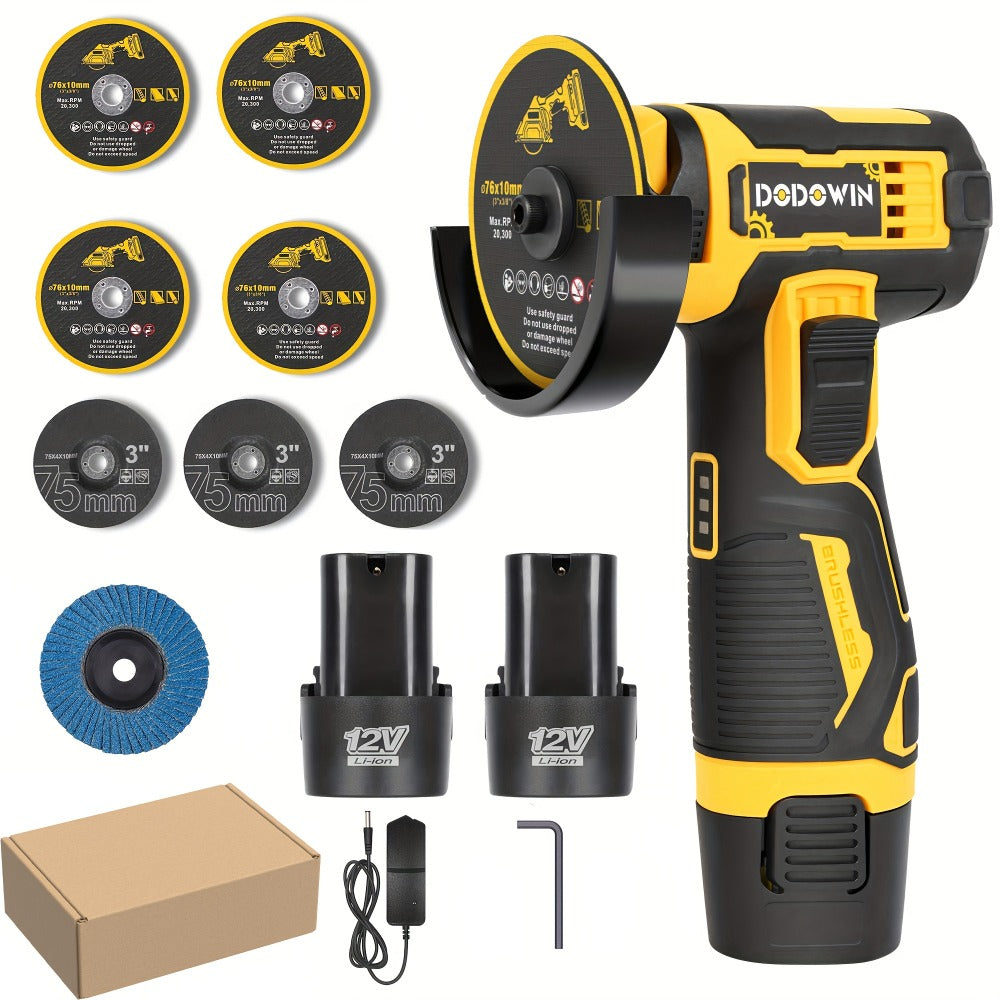 Mini Cordless Angle Grinder 19500RPM ¨C Electric Grinding Polishing Tool for Metal Wood Stone Concrete | Lithium Power Grinder with Battery Options