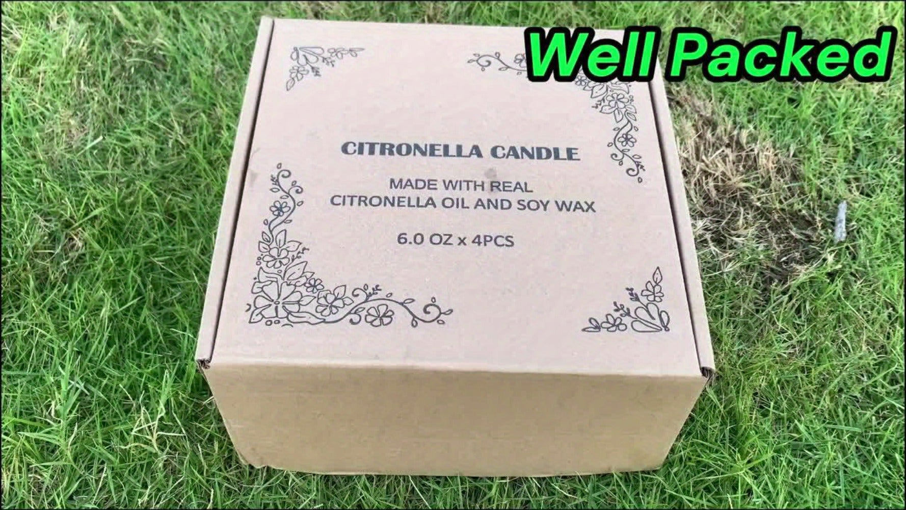 Citronella Candles Outdoor 4-Pack 6oz Each - 128 Hours Burning Mosquito Repellent Candle Set for Patio Garden Camping BBQ Party Yard Decor