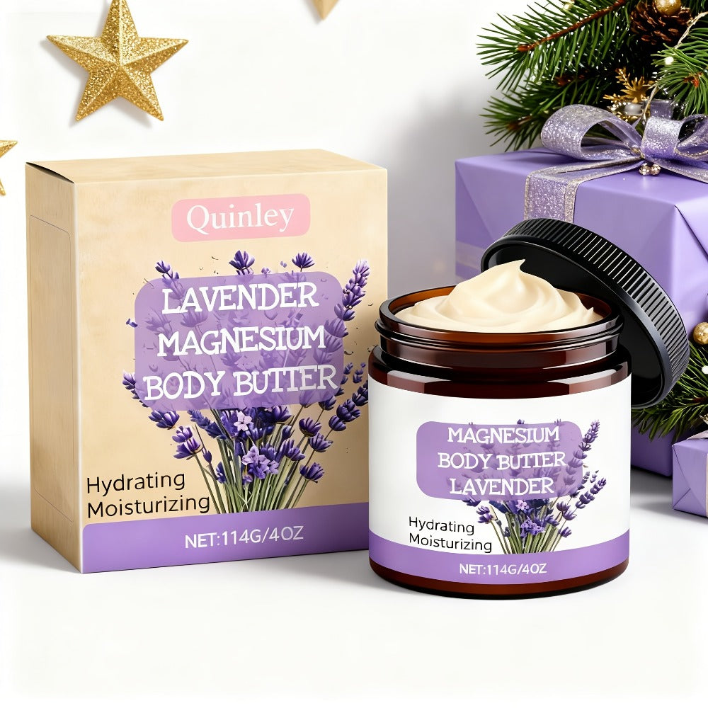 Lavender Magnesium Cream Body Lotion 4oz with Magnesium Chloride Lavender Oil Deep Moisturizing Muscle Relaxing Soothing Skin Nourishing for Women Men