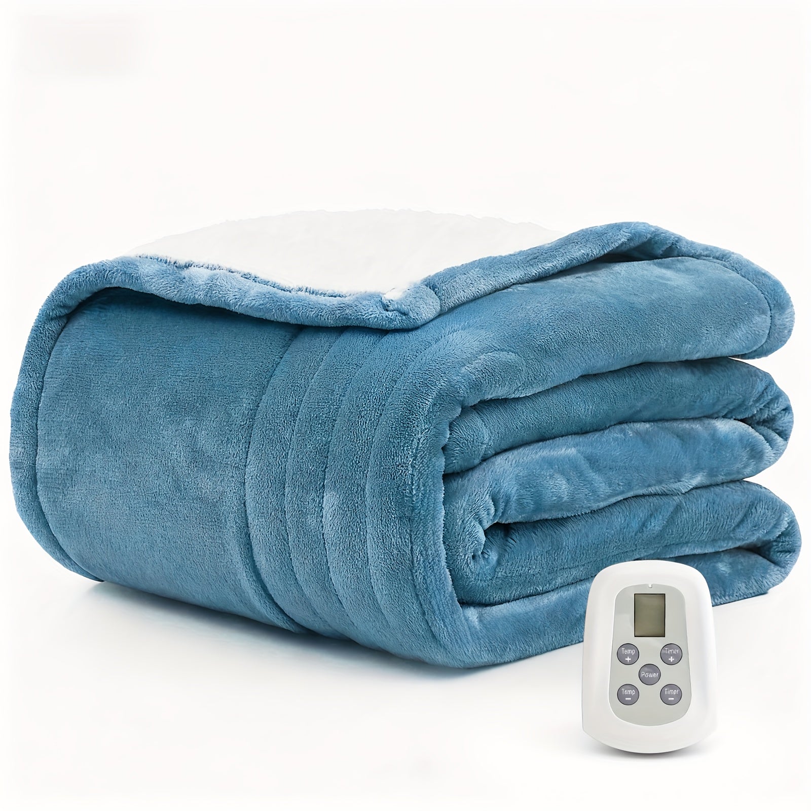 Dual Control Electric Heated Blanket with 10 Heat Levels - 10-Hour Auto Shutoff, Overheat Protection, Fast Heating, Soft Flannel, Machine Washable, 4 Sizes & 4 Colors, Bedroom Gift Blanket
