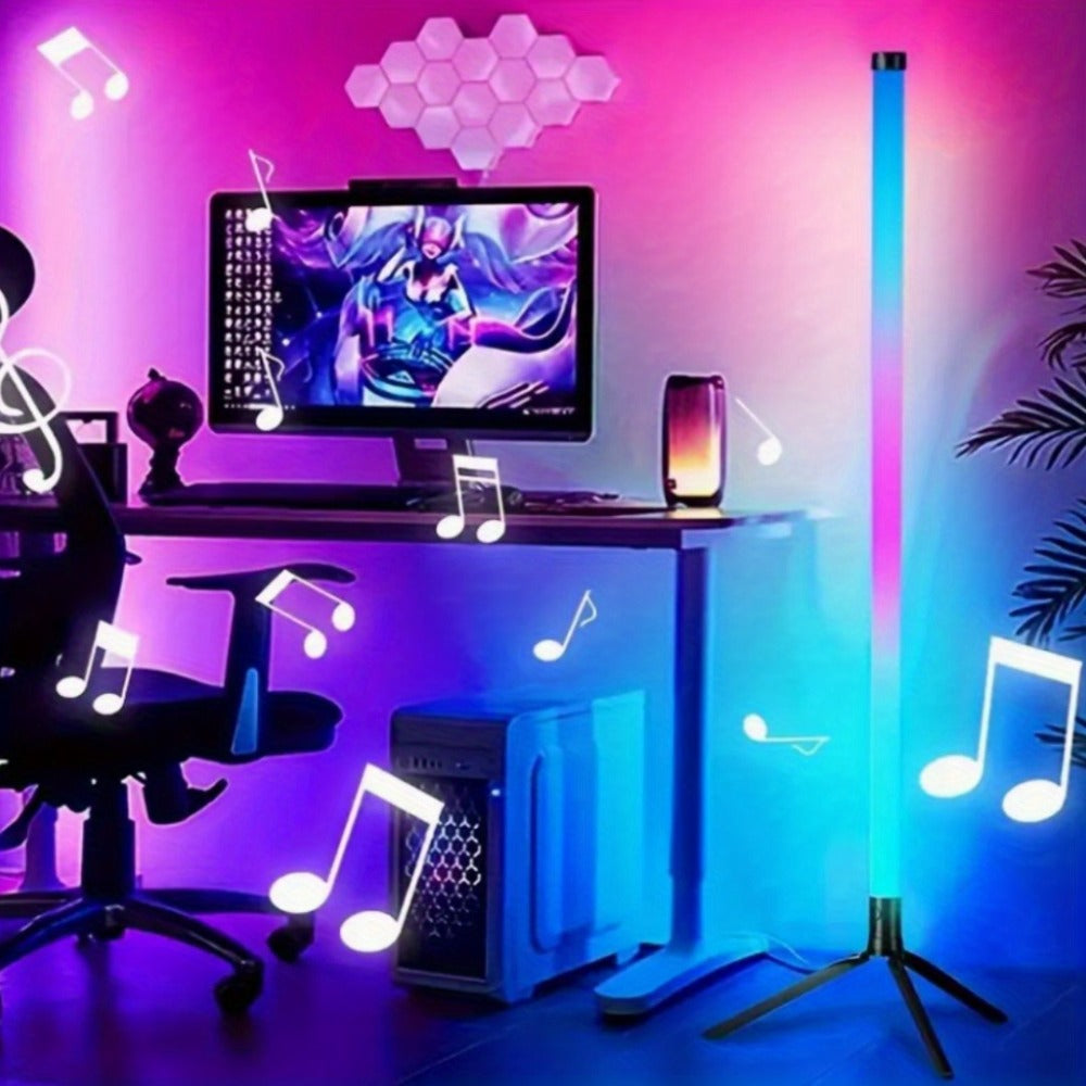 RGB Tube Light with Stand ¨C Smart App & Remote Control, Music Sync Color Changing, Timing, USB Powered for DJ Lighting, Photography, Dance Club, Game Room & Festival (1 or 2 Pack)