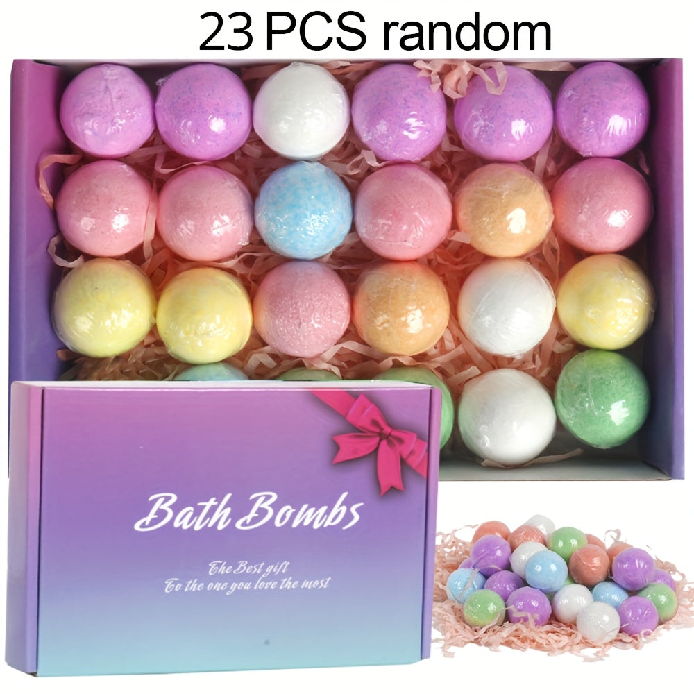 Bath Bombs Gift Set 23pcs Handmade Bubble Bath Fizzes with Essential Oils for Women Wife Girlfriend Birthday Christmas Valentine Anniversary