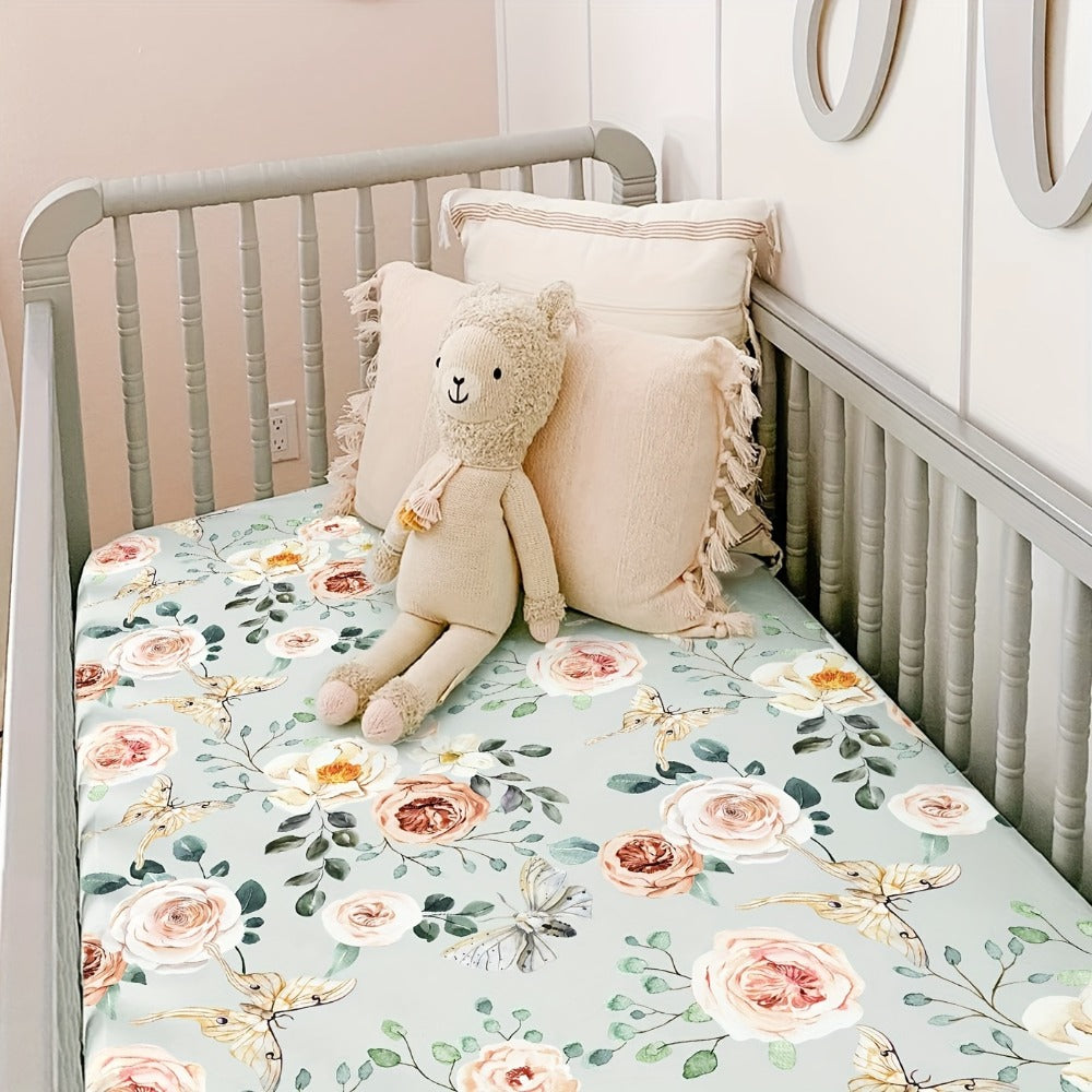 Fitted Sheet 2 Pack Super Soft Microfiber Mattress Cover Cute Animal Flower Pattern Pink Flower Whale Deer Home Travel Machine Washable Unisex Christmas Gift
