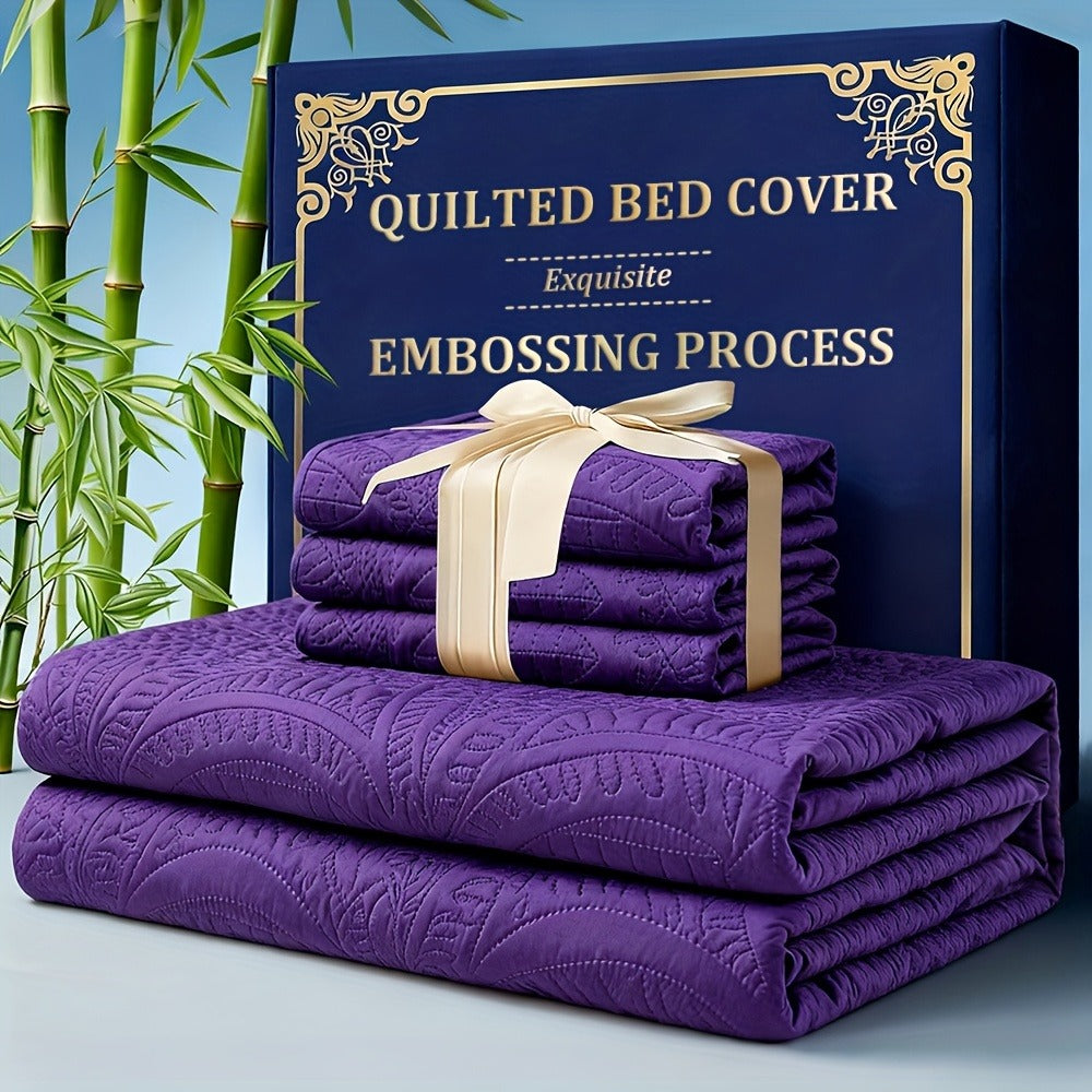 Quilt Coverlet Set 2-3 Piece Lightweight Microfiber Bedspread Coin Pattern Soft Skin-Friendly Anti-Allergy Machine Washable Twin Full Queen King
