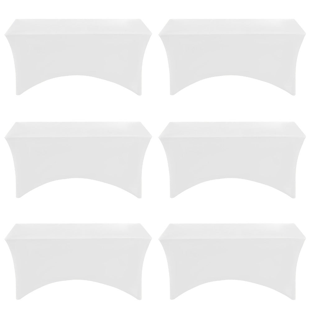 6 Pack Spandex Table Covers for 6ft Rectangular Tables ¨C Fitted Stretch Tablecloths Wrinkle Resistant Washable Reusable for Wedding Party Banquet