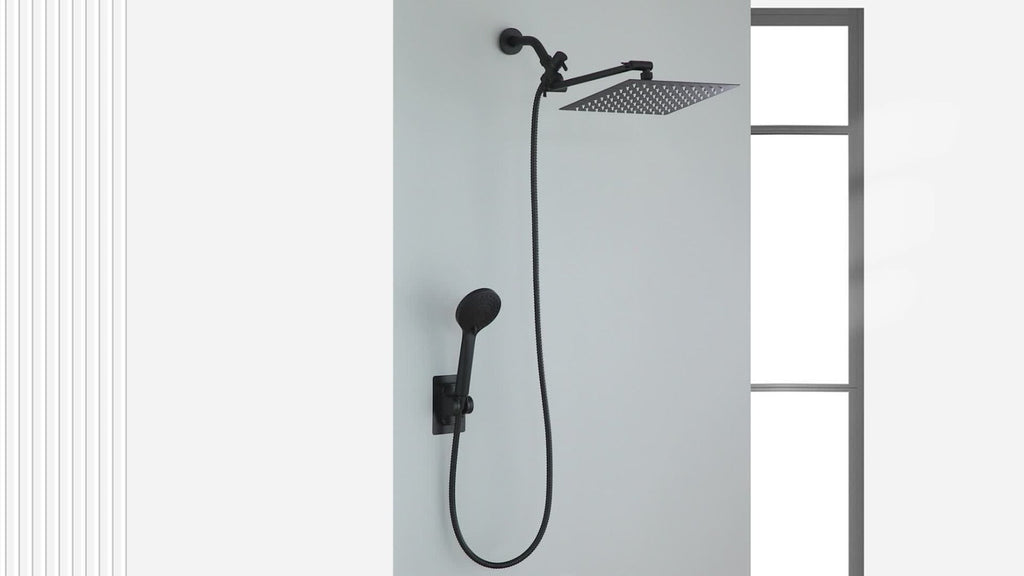 Rain Shower System with Handheld Shower Head ¨C High Pressure Rainfall Showerhead Combo Copper Diverter Anti-Clog 8 10 12 Inch