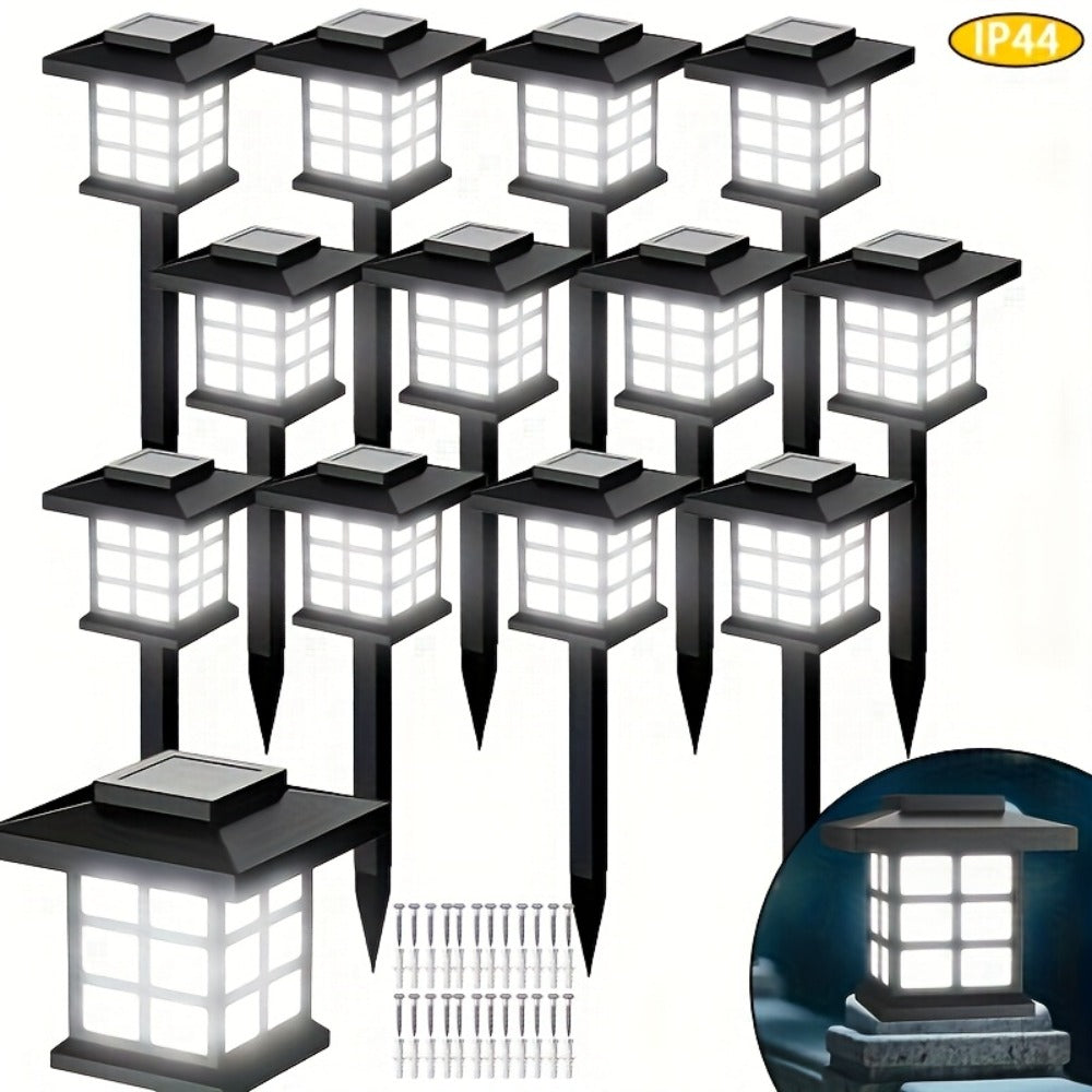 Solar Garden Lights Outdoor Waterproof Landscape Pathway Lights Solar Powered LED Stake Lights for Yard Patio Walkway Holiday Decor Warm White Colorful