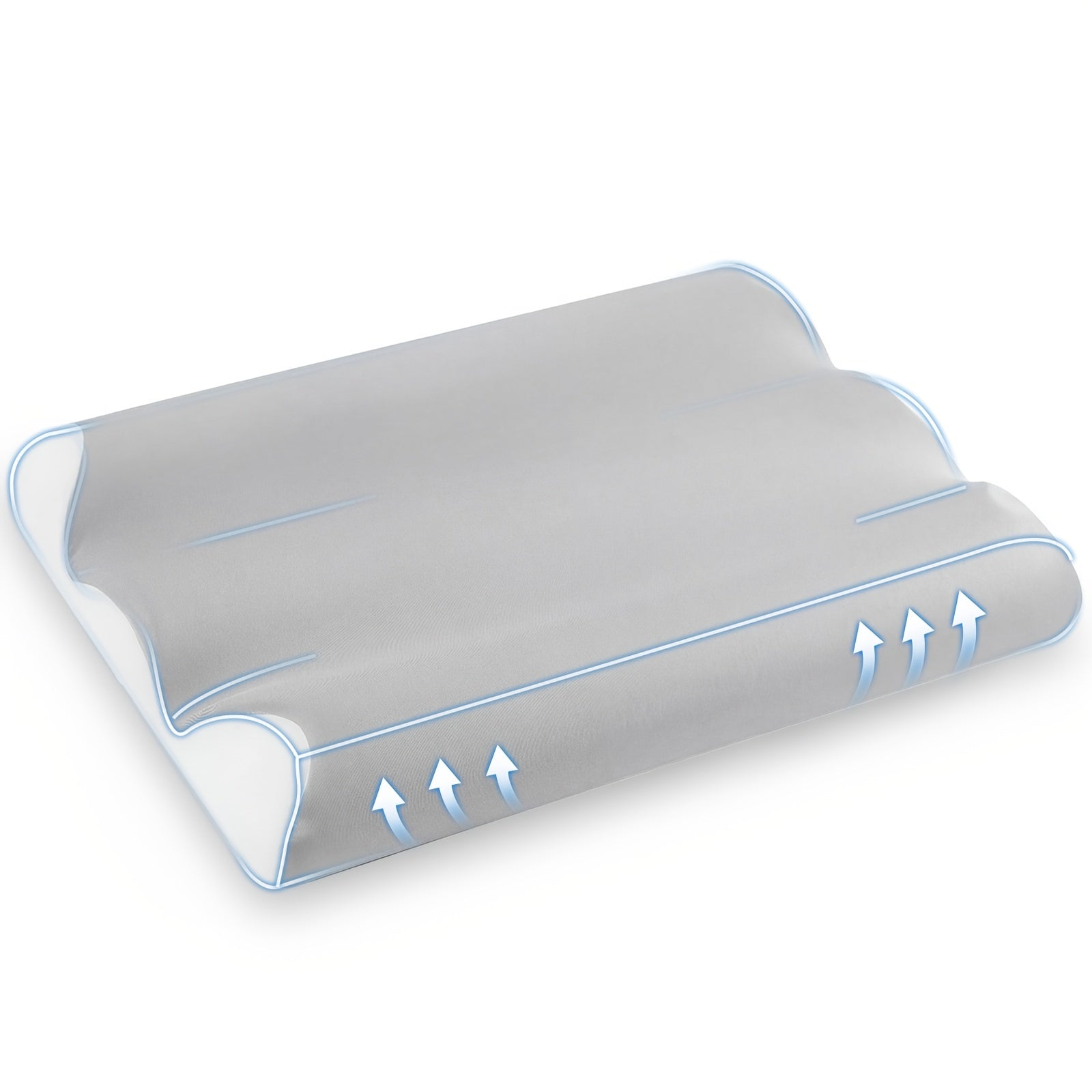 Memory Foam Cervical Pillow Ergonomic Contour Neck Support Orthopedic Bed Pillow for Side Back Stomach Sleepers with Cooling Pillowcase Queen King
