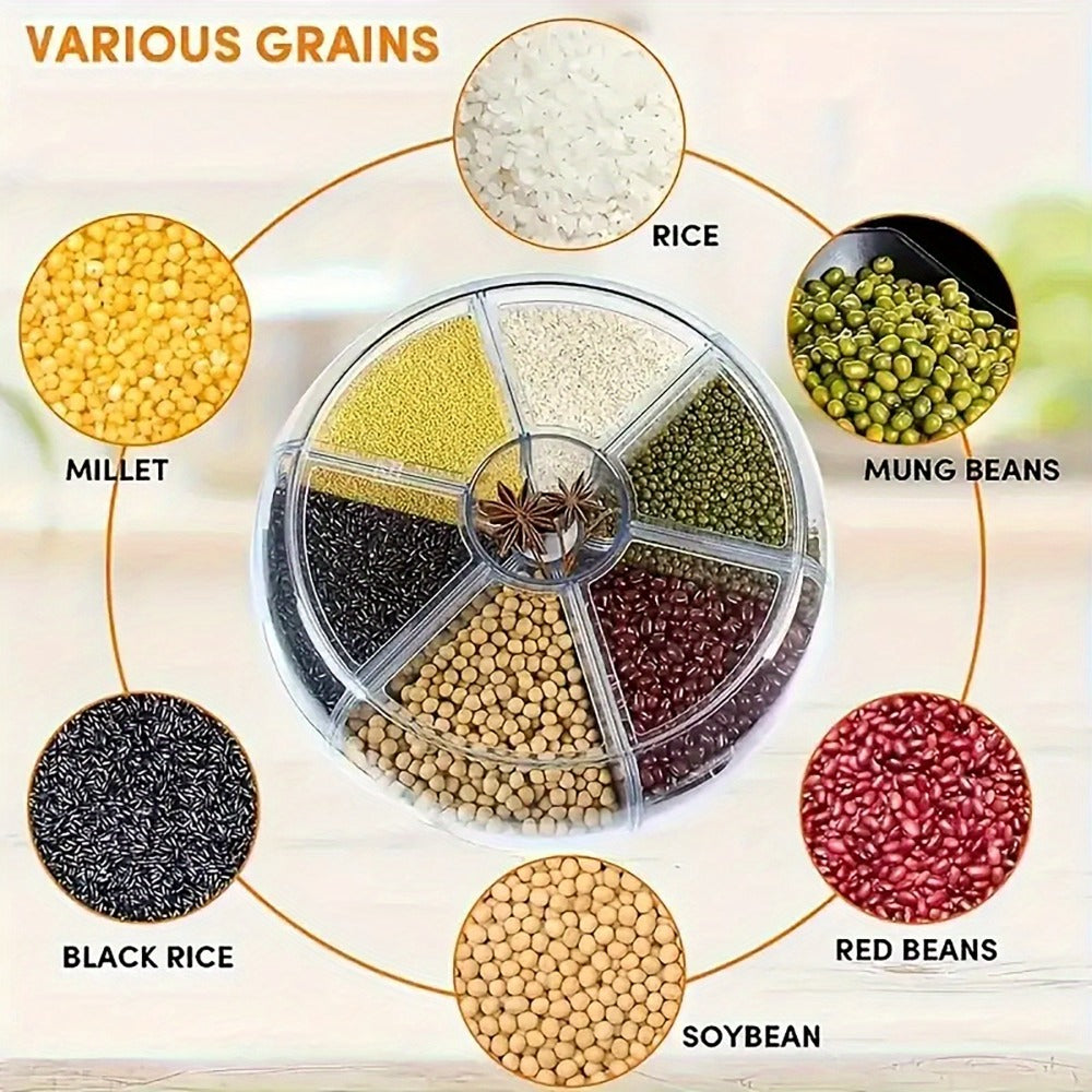 Rotating Rice Storage Container with Multi-Compartment ¨C Large Capacity Grain Bucket, Moisture-Proof Insect-Proof Sealed Tank for Rice, Flour, Pet Food Kitchen Organizer