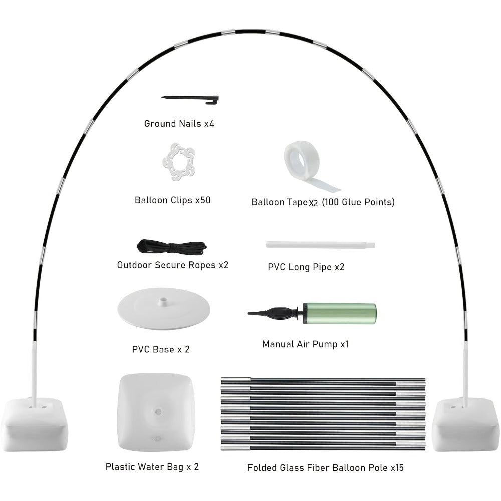 Balloon Arch Kit Stand Set with Water-Fillable Base, Adjustable 9FT Tall 10FT Wide Balloon Column Stand for Wedding Birthday Party Christmas Graduation Decorations