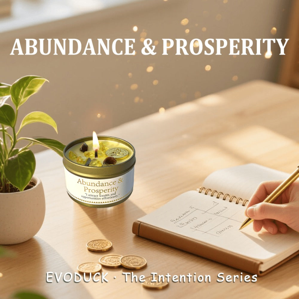 Manifestation Candles Scented Soy Wax with Golden Crystal ¨C Law of Attraction Abundance Candle for Meditation, Yoga & Focus | Spiritual Gift for Women with Guidance Card | Christmas, Birthday, New Year