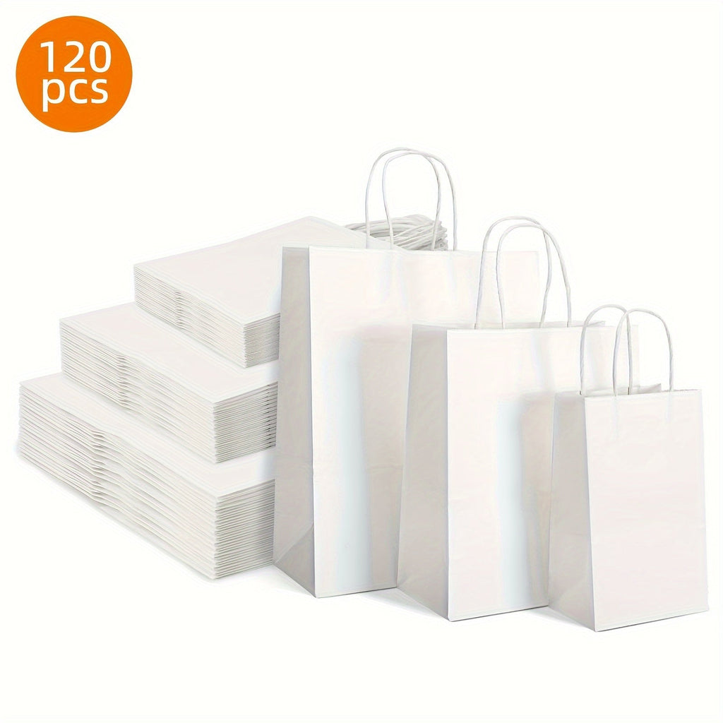Kraft Paper Bags with Handles Bulk ¨C 75/90/120/210 Pcs Gift Bags 3 Sizes 110g Shopping Bags for Wedding Party Retail Favor Wrapping Easy Storage