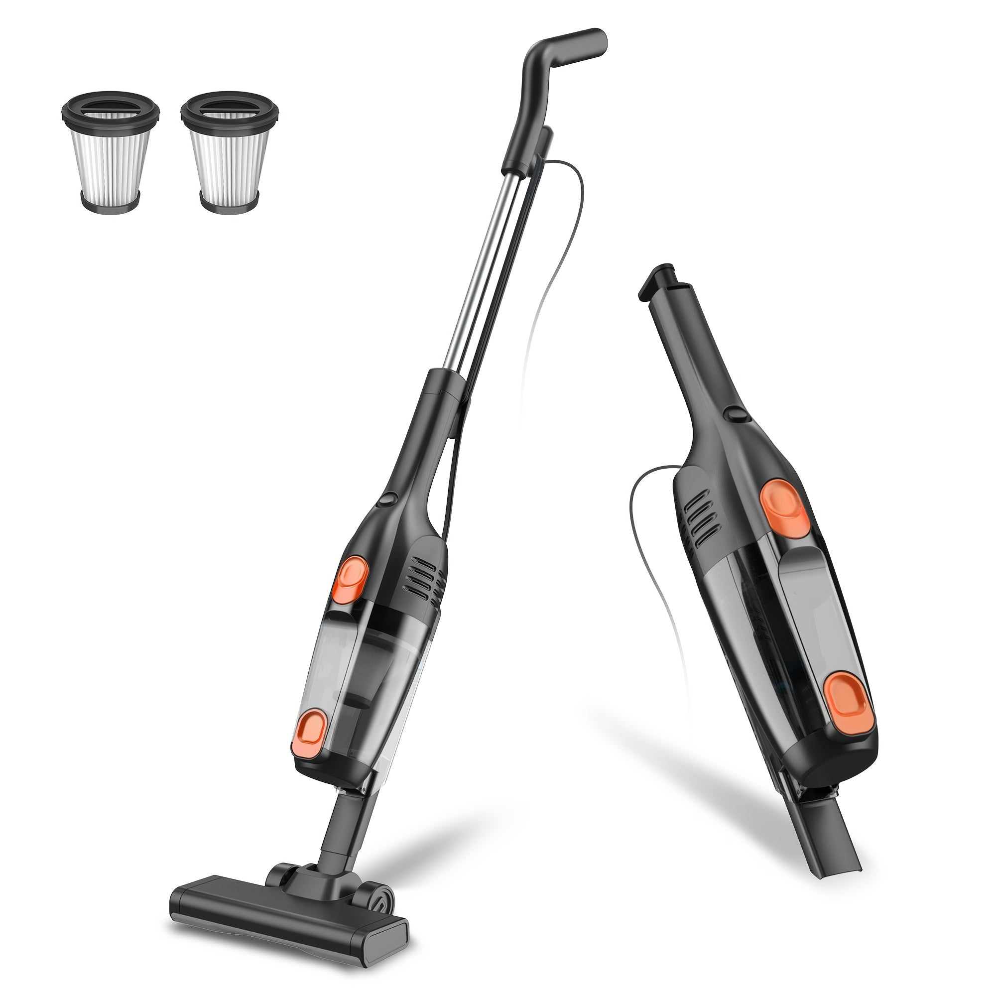 Corded Stick Vacuum Cleaner 20KPa 600W Motor 2-in-1 Bagless Upright Handheld Vacuum 0.8L Dustbin for Hard Floor Pet Hair Carpet Car Stairs Low Noise 65dB