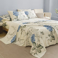 Floral Bedding Set 4-Piece ¨C 1 Fitted Sheet + 1 Flat Sheet + 2 Pillowcases | Soft Breathable Polyester | All-Season Flower Print Bed Sheet Set | Machine Washable | Twin Full Queen King